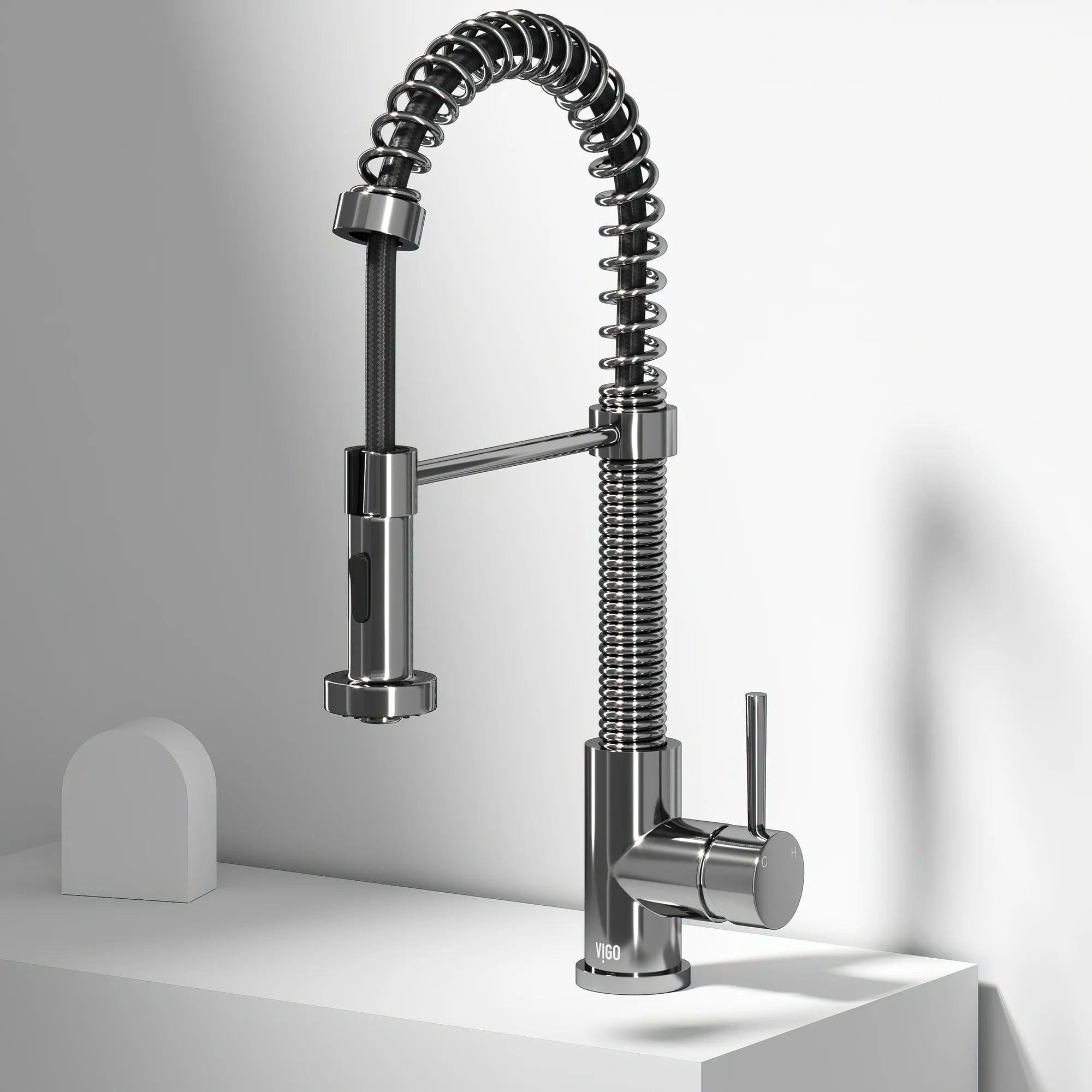 VIGO- Edison 19 in. Pull-Down Spring Kitchen Faucet In Chrome Model# VG02001CH