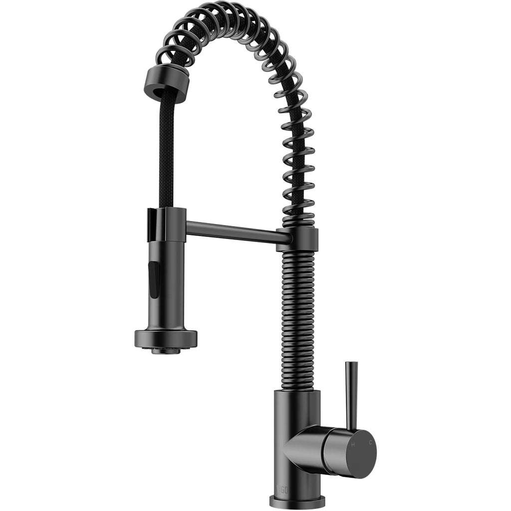 VIGO- Edison 19 in. Pull-Down Spring Kitchen Faucet In Graphite Black Model# VG02001GB