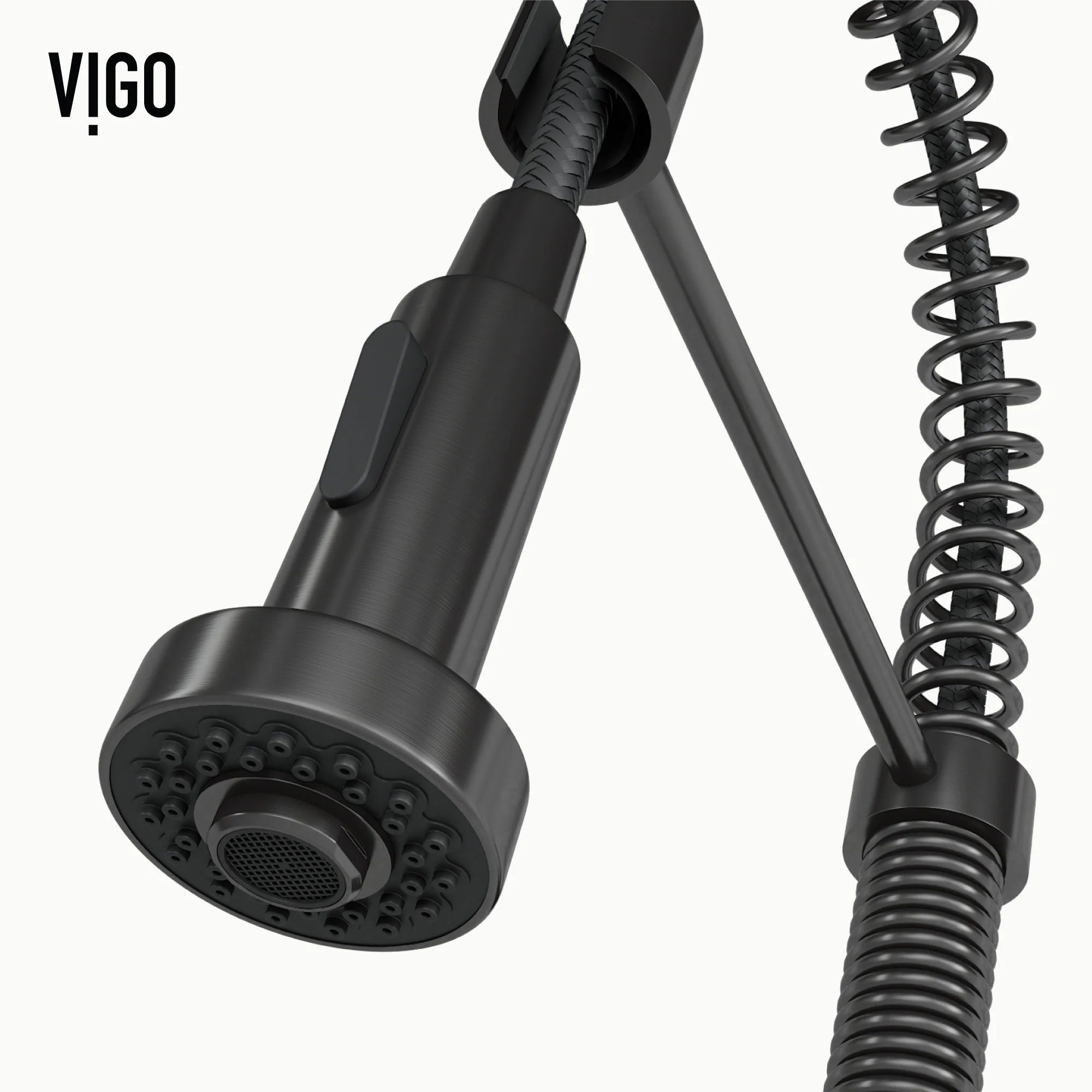 VIGO- Edison 19 in. Pull-Down Spring Kitchen Faucet In Graphite Black Model# VG02001GB