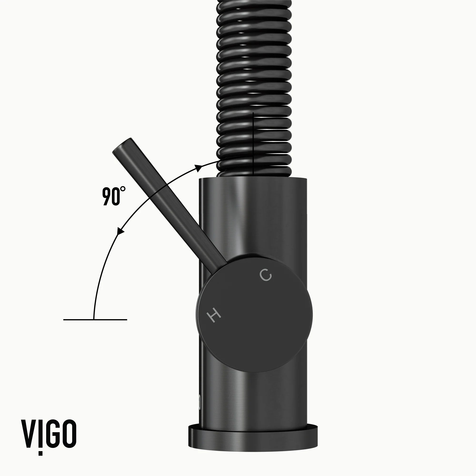 VIGO- Edison 19 in. Pull-Down Spring Kitchen Faucet In Graphite Black Model# VG02001GB