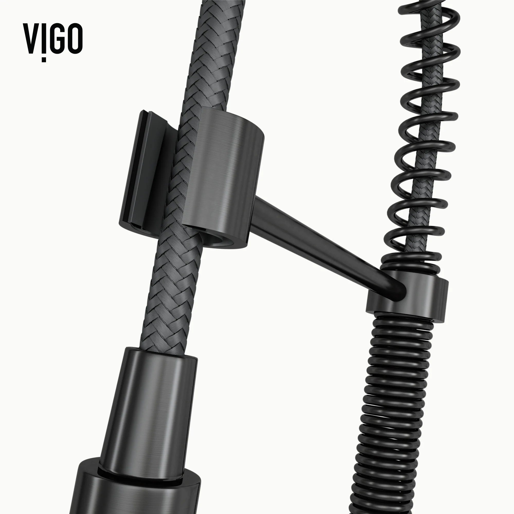 VIGO- Edison 19 in. Pull-Down Spring Kitchen Faucet In Graphite Black Model# VG02001GB