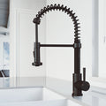 VIGO- Edison 19 in. Pull-Down Spring Kitchen Faucet In Matte Black Model# VG02001MB