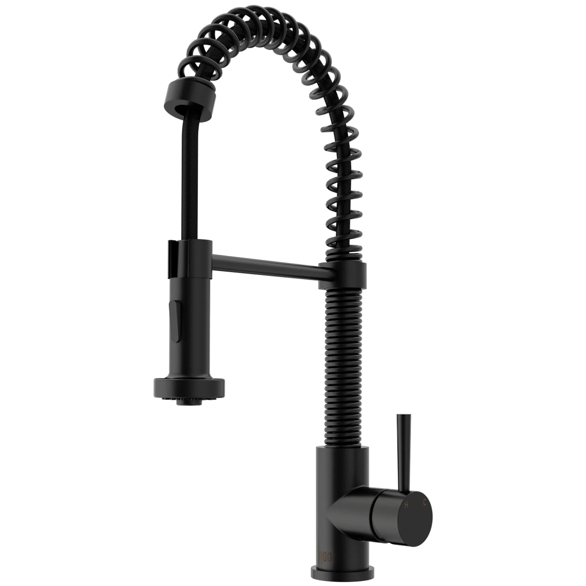 VIGO- Edison 19 in. Pull-Down Spring Kitchen Faucet In Matte Black Model# VG02001MB