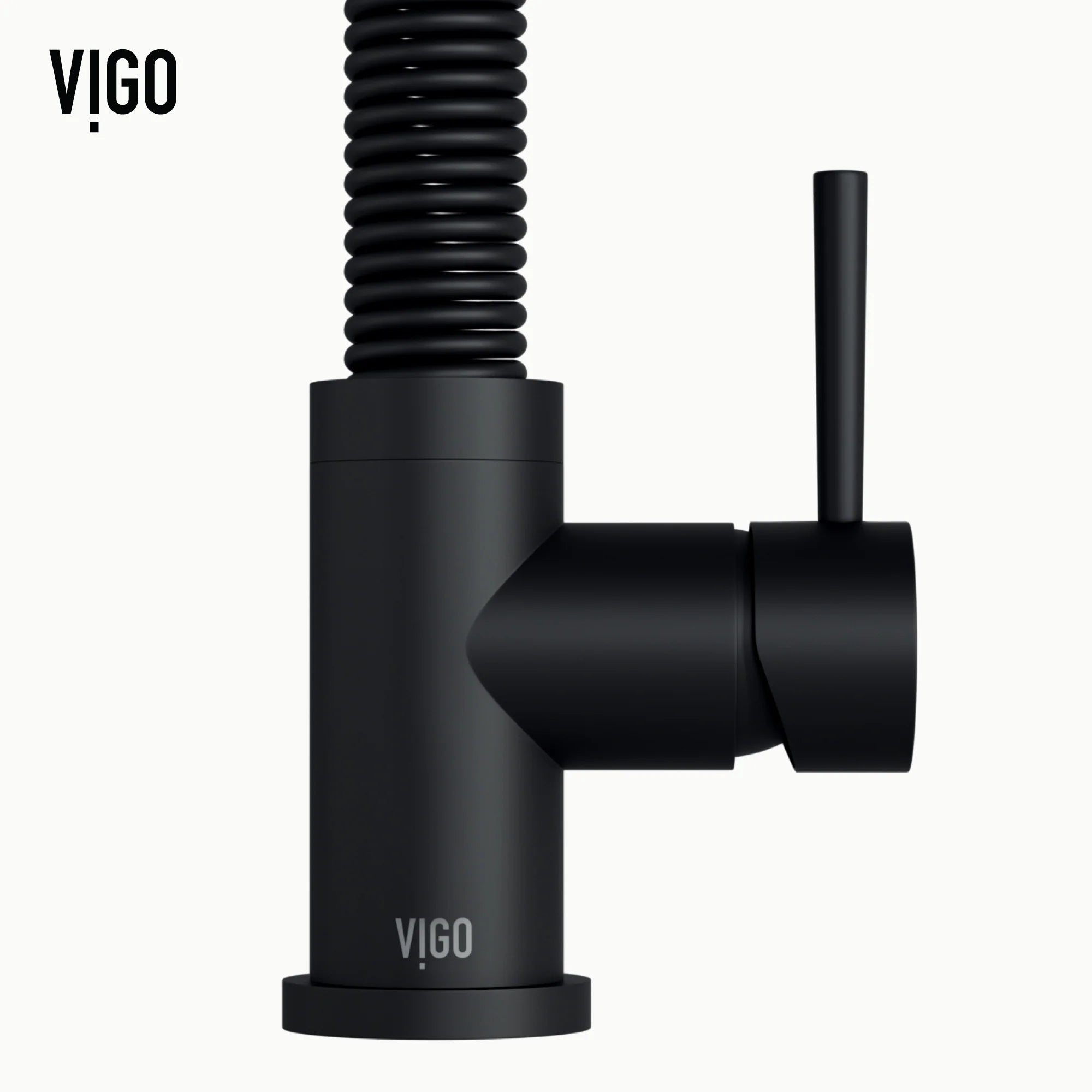 VIGO- Edison 19 in. Pull-Down Spring Kitchen Faucet In Matte Black Model# VG02001MB