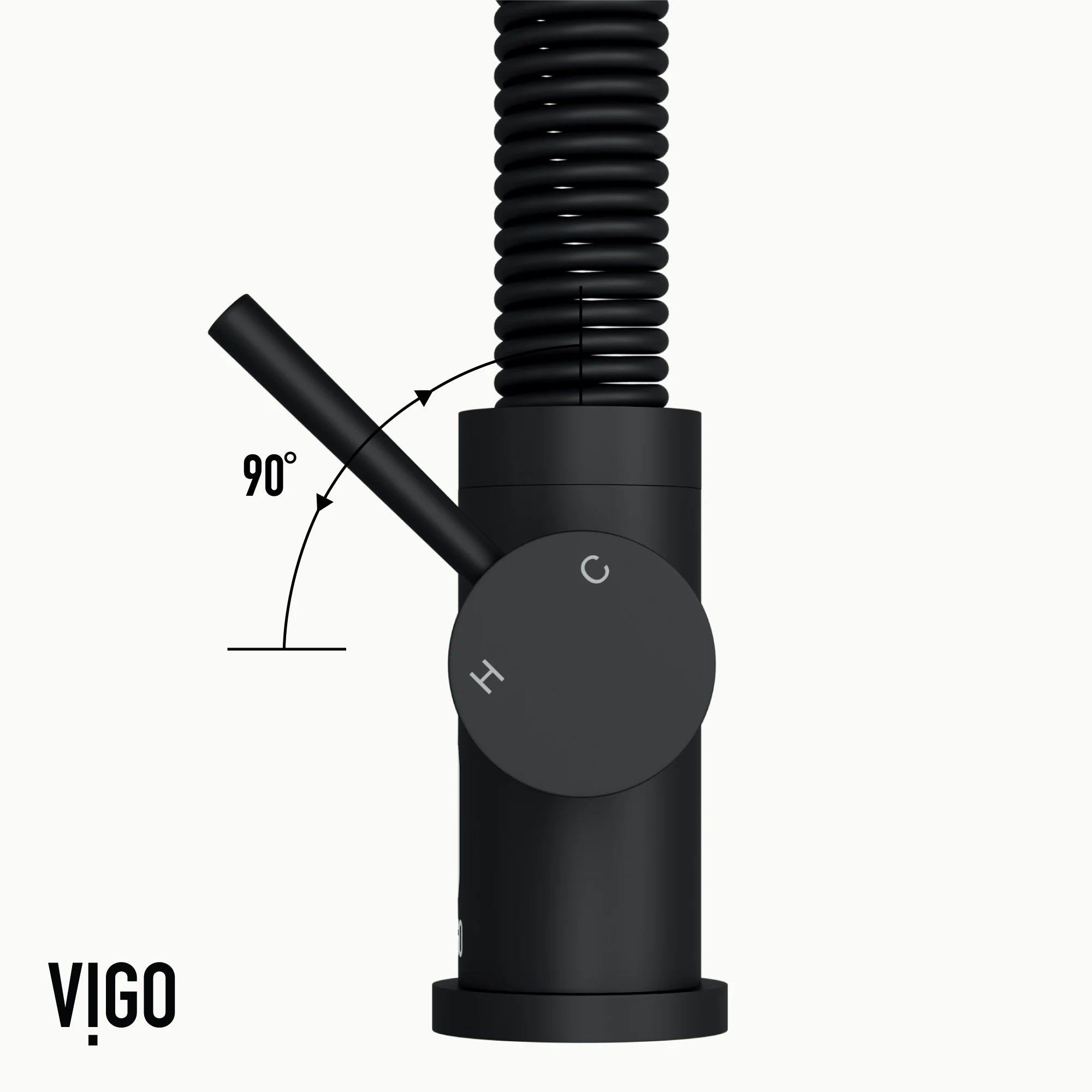 VIGO- Edison 19 in. Pull-Down Spring Kitchen Faucet In Matte Black Model# VG02001MB
