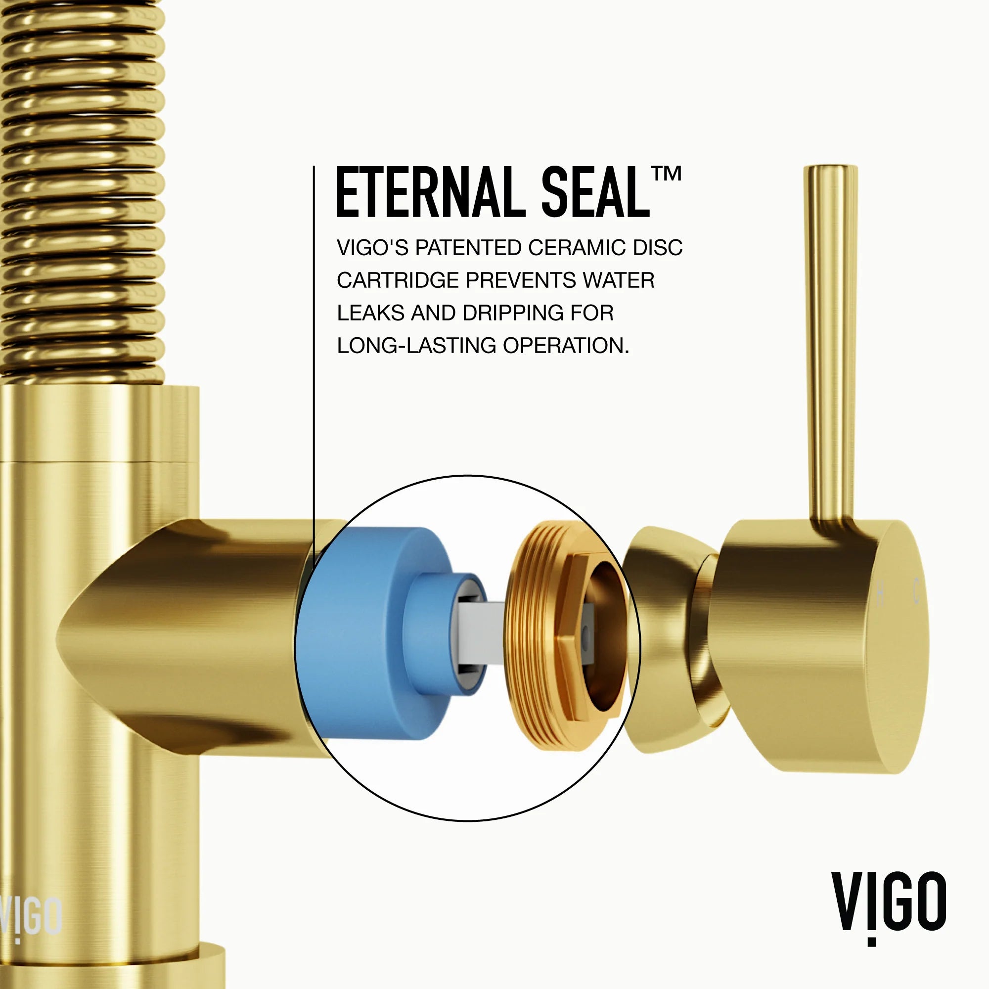 VIGO- Edison 19 in. Pull-Down Spring Kitchen Faucet In&nbsp;Matte Gold&nbsp;Model# VG02001MG