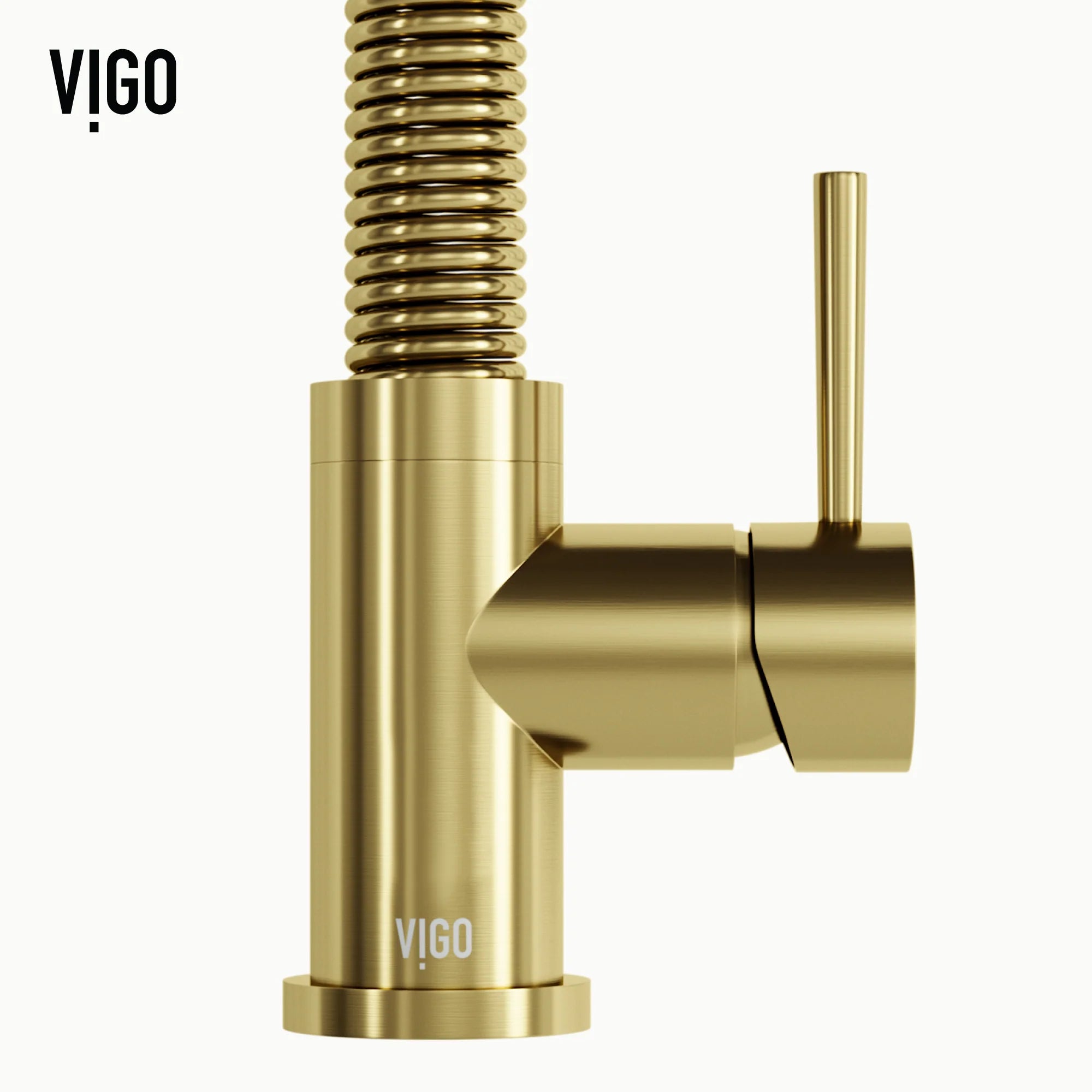VIGO- Edison 19 in. Pull-Down Spring Kitchen Faucet In&nbsp;Matte Gold&nbsp;Model# VG02001MG