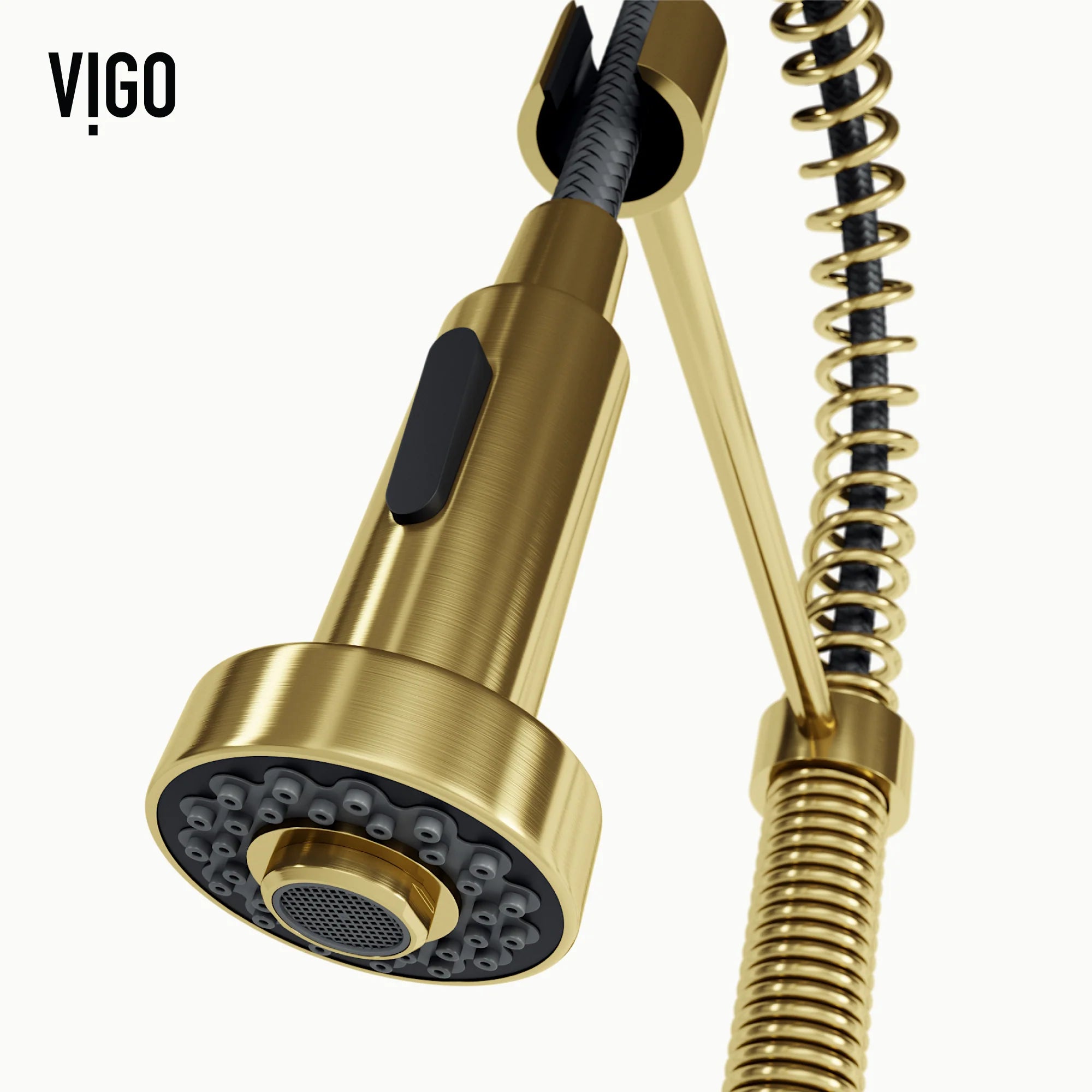 VIGO- Edison 19 in. Pull-Down Spring Kitchen Faucet In&nbsp;Matte Gold&nbsp;Model# VG02001MG