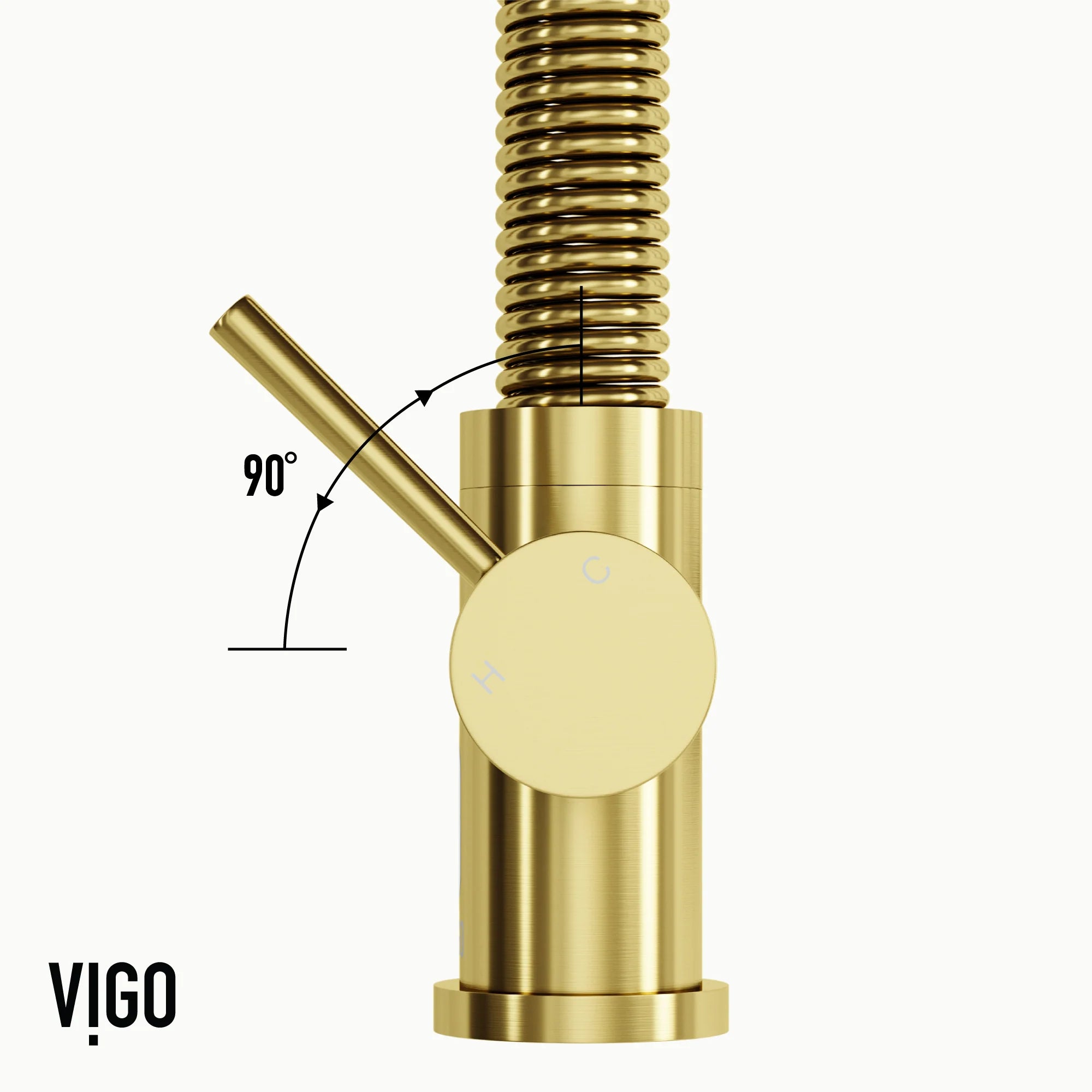 VIGO- Edison 19 in. Pull-Down Spring Kitchen Faucet In&nbsp;Matte Gold&nbsp;Model# VG02001MG