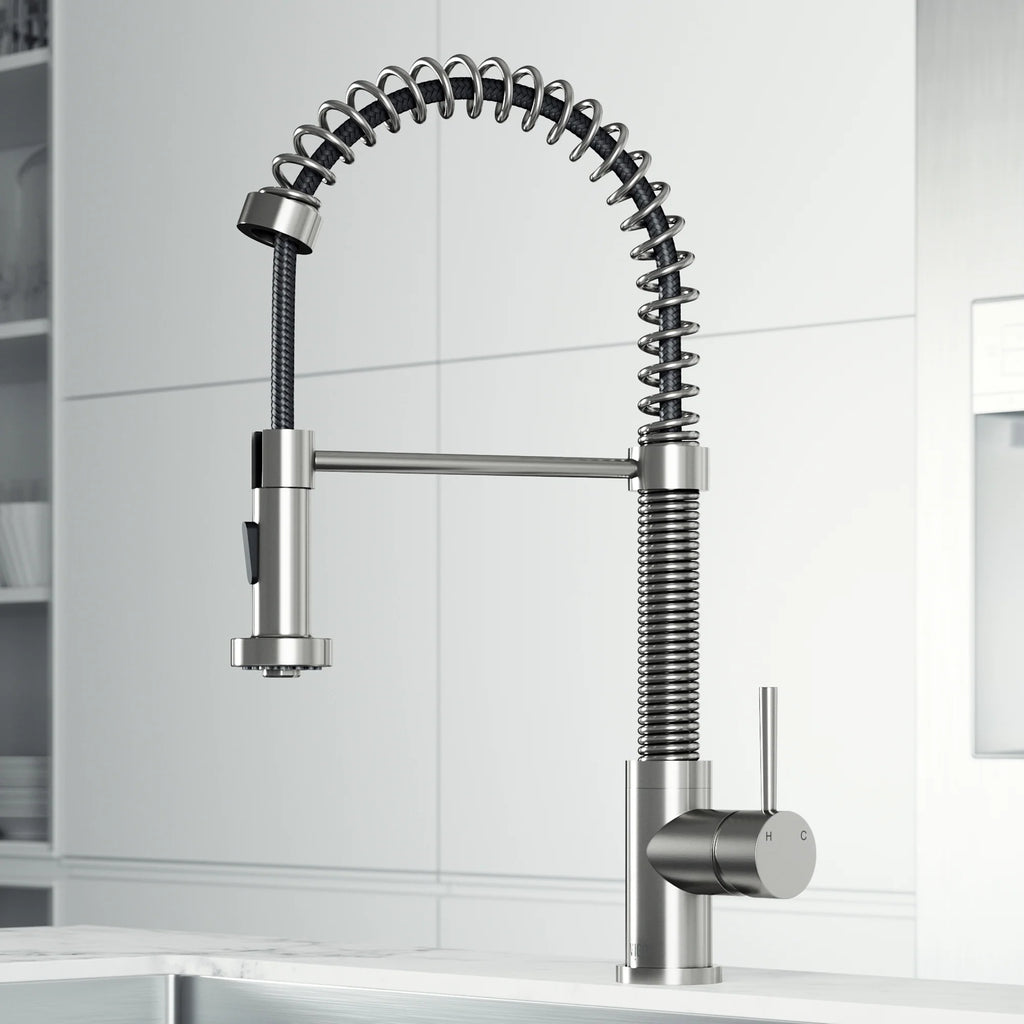 VIGO- Edison 19 in. Pull-Down Spring Kitchen Faucet In Stainless Steel Model# VG02001ST
