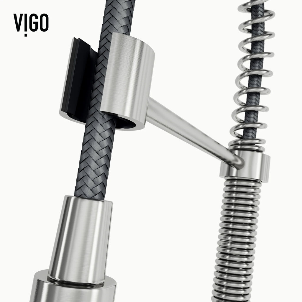 VIGO- Edison 19 in. Pull-Down Spring Kitchen Faucet In Stainless Steel Model# VG02001ST