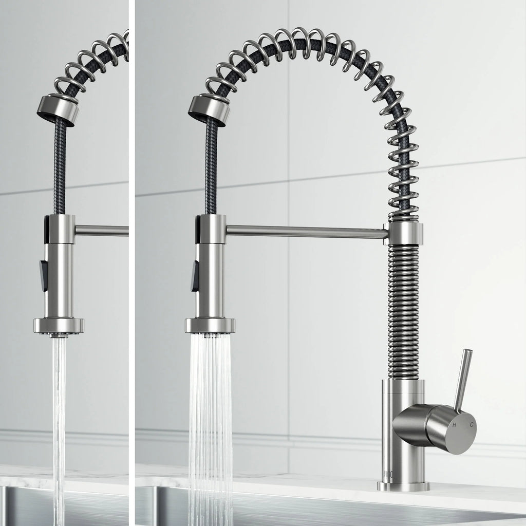 VIGO- Edison 19 in. Pull-Down Spring Kitchen Faucet In Stainless Steel Model# VG02001ST