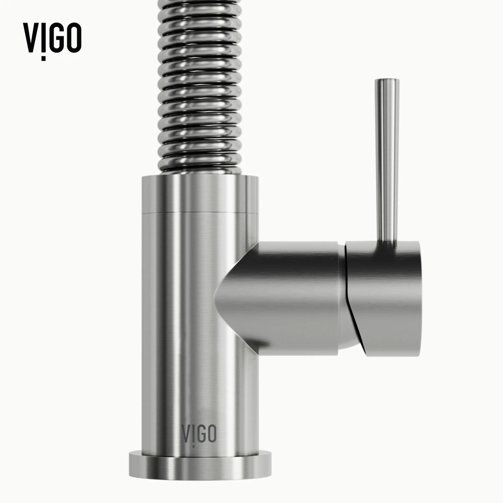 VIGO- Edison 19 in. Pull-Down Spring Kitchen Faucet In Stainless Steel Model# VG02001ST