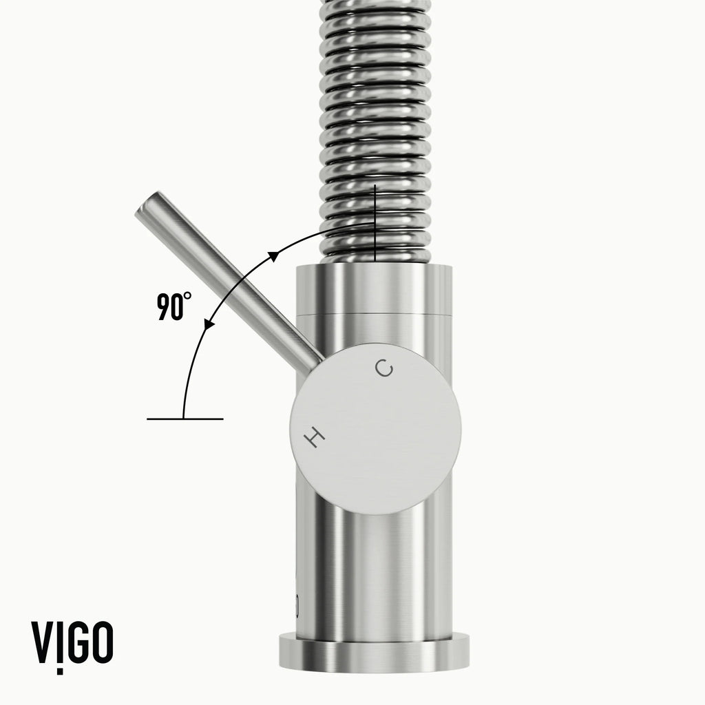 VIGO- Edison 19 in. Pull-Down Spring Kitchen Faucet In Stainless Steel Model# VG02001ST