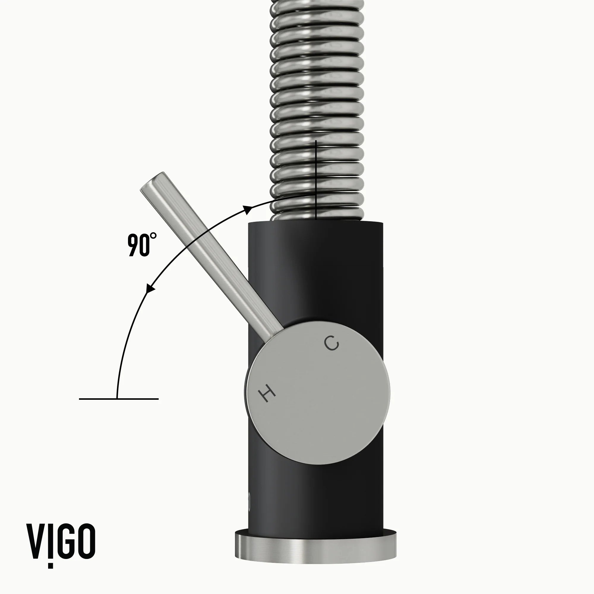 VIGO- Edison 19 in. Pull-Down Spring Kitchen Faucet In Stainless Steel/Matte Black Model# VG02001STMB