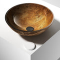 VIGO- Giovanni 17" Round Tempered Glass Vessel Sink In Amber Sunset Color Model# VG070427