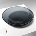 VIGO- Giovanni 17" Round Tempered Glass Vessel Sink In Sheer Black Color Model# VG07042