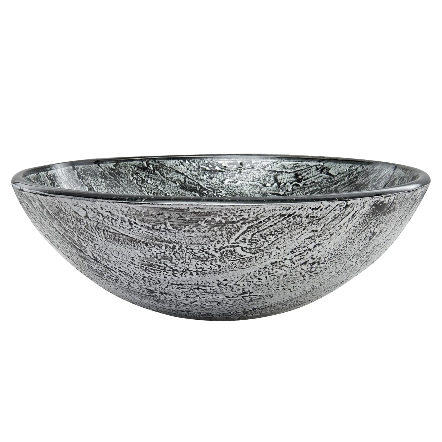 VIGO- Giovanni 17" Round Tempered Glass Vessel Sink In Titanium Color Model# VG07050