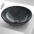 VIGO- Giovanni 17" Round Tempered Glass Vessel Sink In Titanium Color Model# VG07050