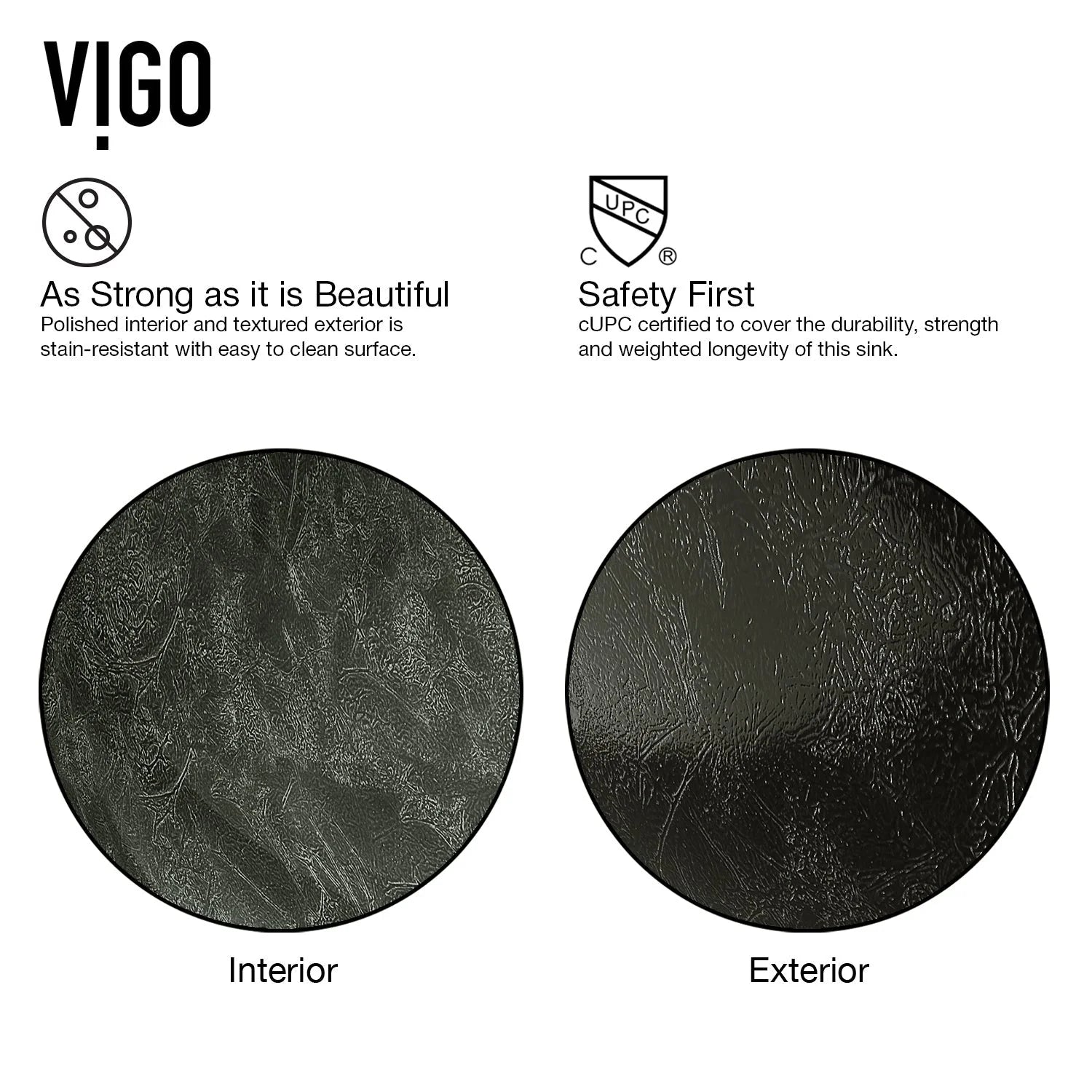 VIGO- Giovanni 17" Round Tempered Glass Vessel Sink In Gray Onyx Color Model# VG07051