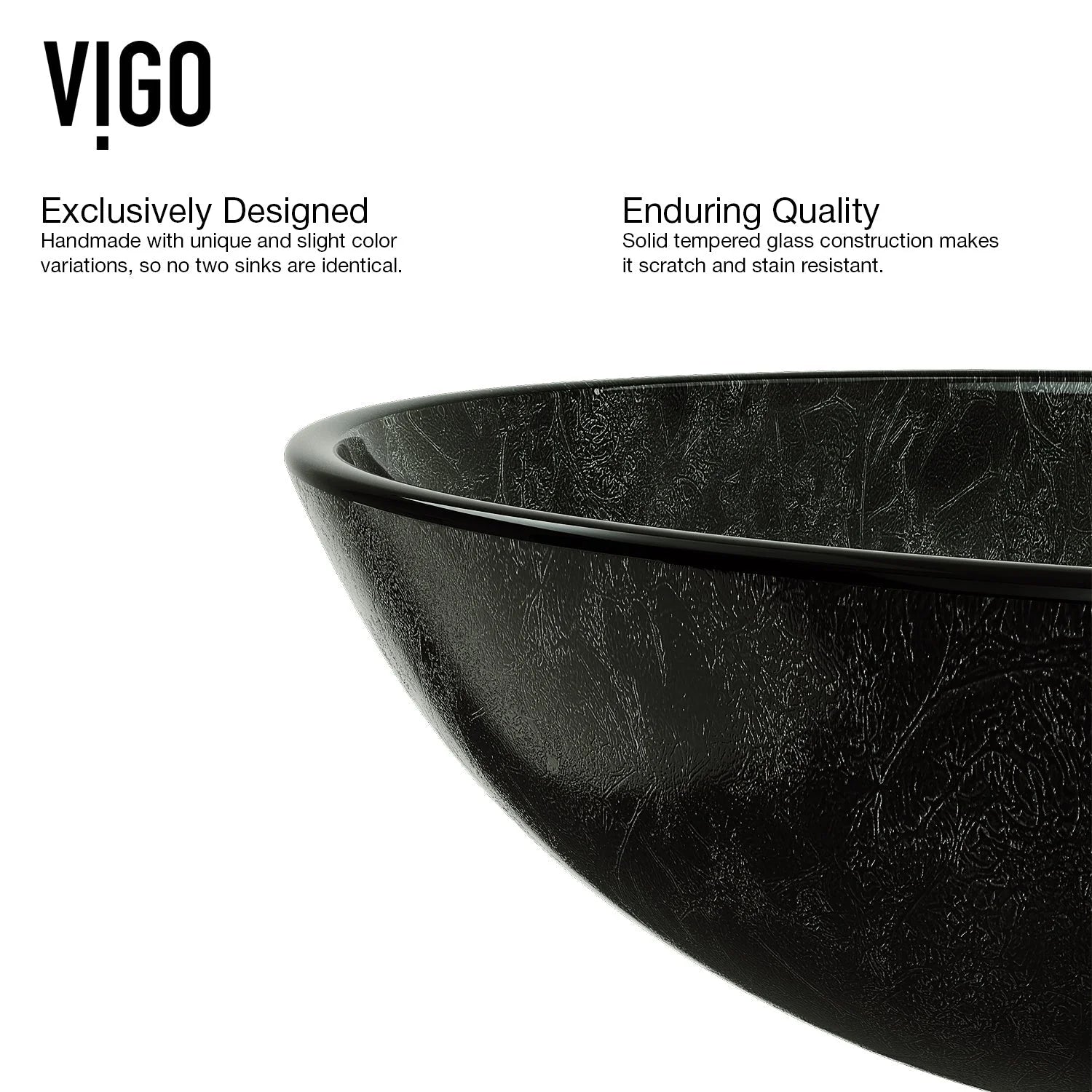 VIGO- Giovanni 17" Round Tempered Glass Vessel Sink In Gray Onyx Color Model# VG07051