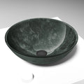 VIGO- Giovanni 17" Round Tempered Glass Vessel Sink In Gray Onyx Color Model# VG07051
