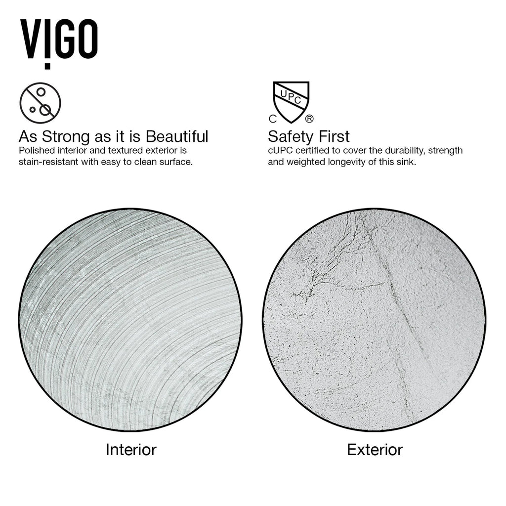 VIGO- Giovanni 17" Round Tempered Glass Vessel Sink In Simply Silver Color Model# VG07053