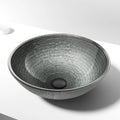 VIGO- Giovanni 17" Round Tempered Glass Vessel Sink In Simply Silver Color Model# VG07053