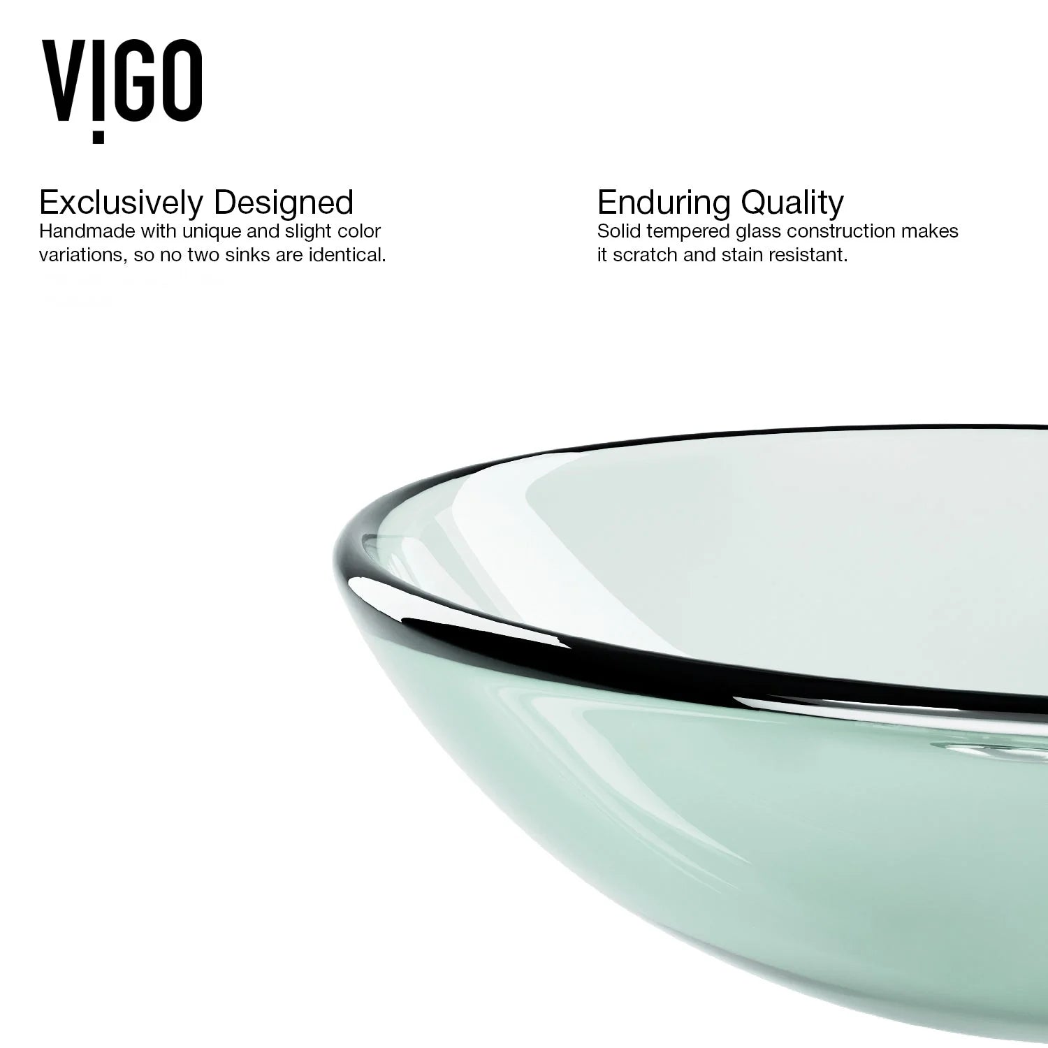 VIGO- Giovanni 17" Round Tempered Glass Vessel Sink In Crystalline Color Model# VG07074