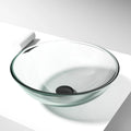 VIGO- Giovanni 17" Round Tempered Glass Vessel Sink In Crystalline Color Model# VG07074