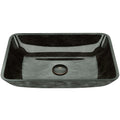 VIGO - Sottile Rectangular Glass Vessel Sink In Gray Onyx Color Model# VG07084