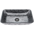 VIGO - Sottile Rectangular Glass Vessel Sink In Titanium Color Model# VG07085
