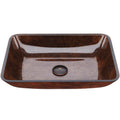 VIGO - Sottile Rectangular Glass Vessel Sink In Russet Color Model# VG07089
