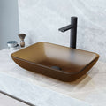 VIGO - Sottile Rectangular Glass Vessel Sink In Amber Color Model# VG07091