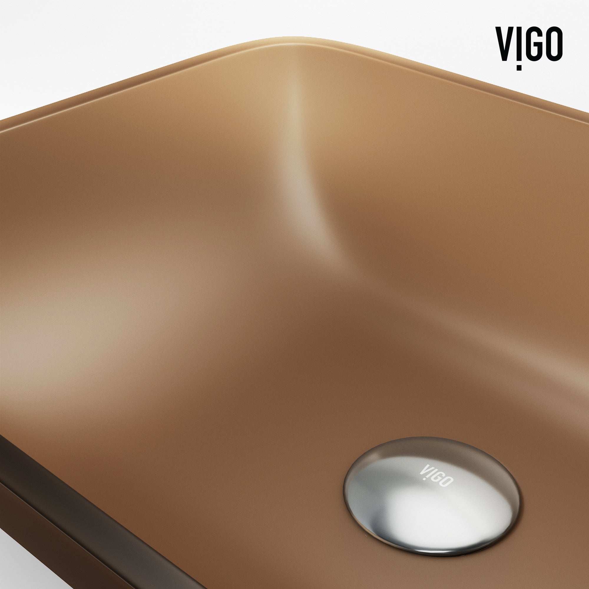 VIGO - Sottile Rectangular Glass Vessel Sink In Amber Color Model# VG07091