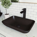 VIGO - Sottile Rectangular Glass Vessel Sink In Black Matte Shell Color Model# VG07110