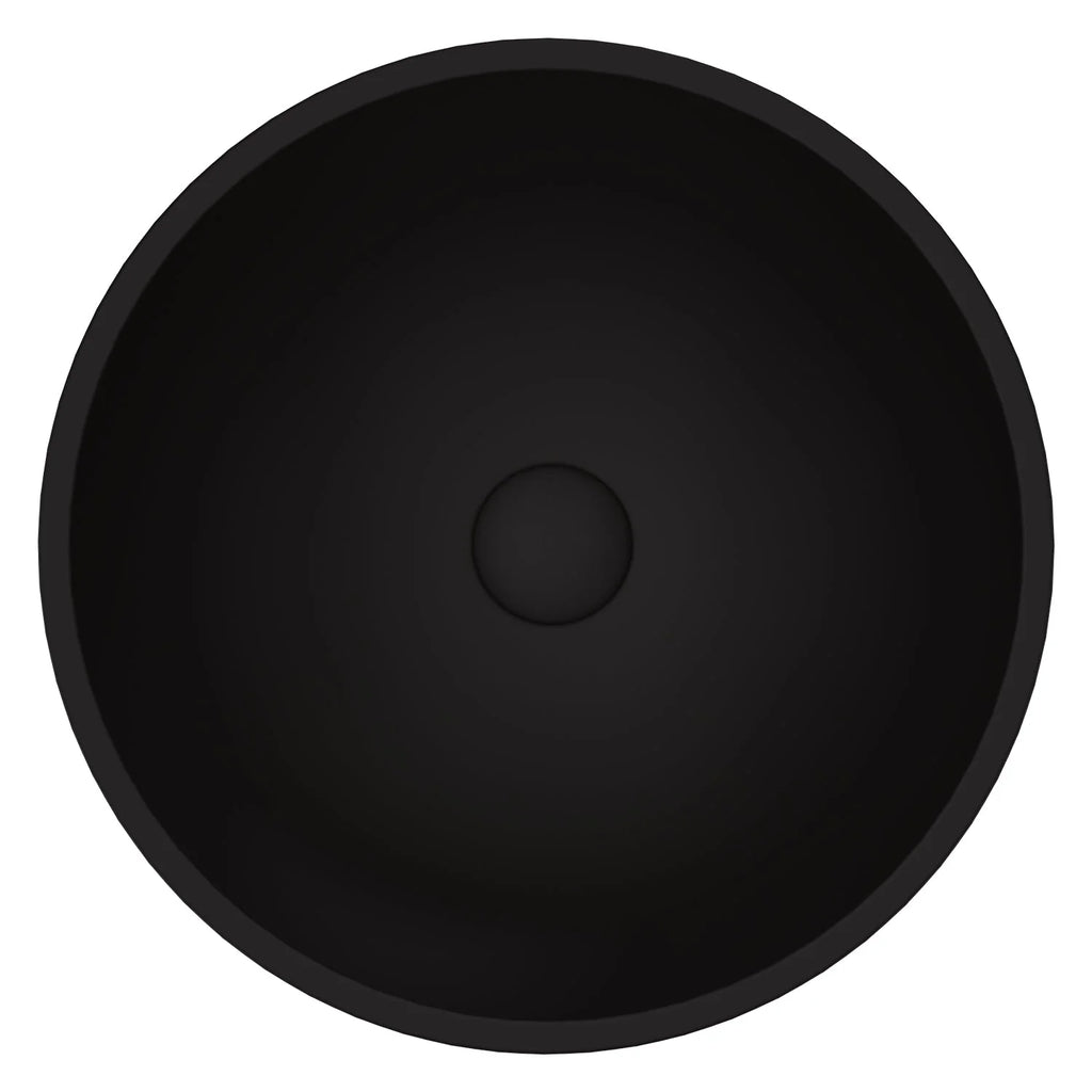 VIGO - Noma Matte Shell 15" Round Tempered Glass Vessel Sink In Matte Black Finish Model# VG07111