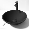 VIGO - Noma Matte Shell 15" Round Tempered Glass Vessel Sink In Matte Black Finish Model# VG07111