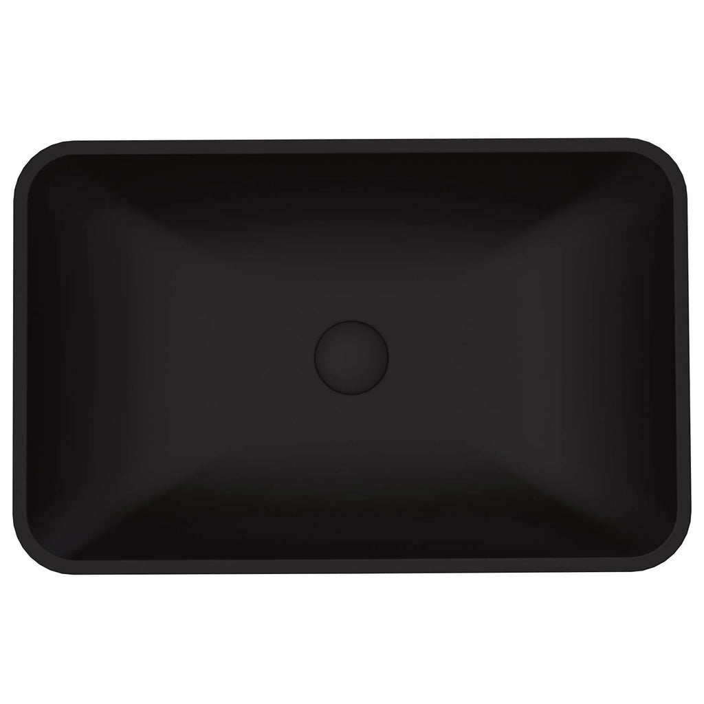 VIGO - Noma Matte Shell 22" Rectangular Tempered Glass Vessel Sink In Black Matte Shell Color Model# VG07112