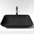 VIGO - Noma Matte Shell 22" Rectangular Tempered Glass Vessel Sink In Black Matte Shell Color Model# VG07112