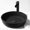 VIGO - Noma Matte Shell 17" Round Tempered Glass Vessel Sink In Matte Black Color Model# VG07113