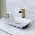 VIGO - Sottile Rectangular Glass Vessel Sink In White Matte Shell Color Model# VG07114