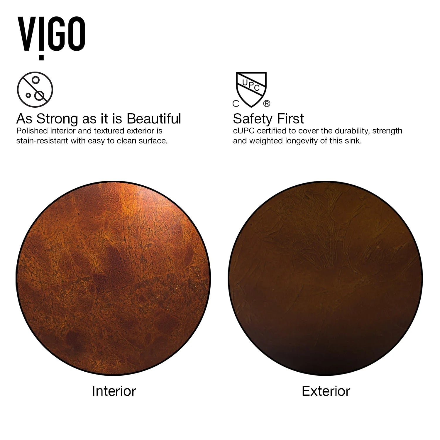 VIGO- Giovanni 17" Round Tempered Glass Vessel Sink In Russet Color Model# VG07505