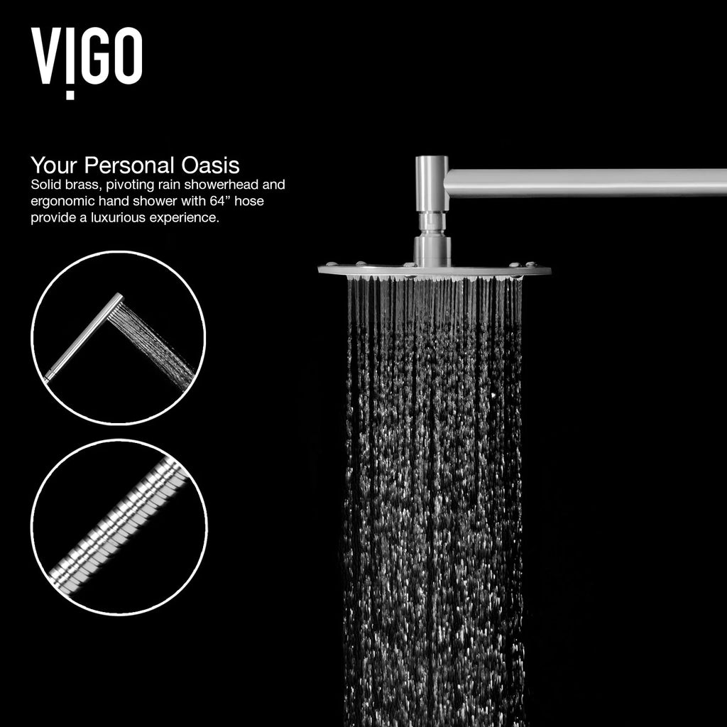 VIGO - Dilana 6-Jet Shower Panel System In Stainless Steel Finish Model# VG08001