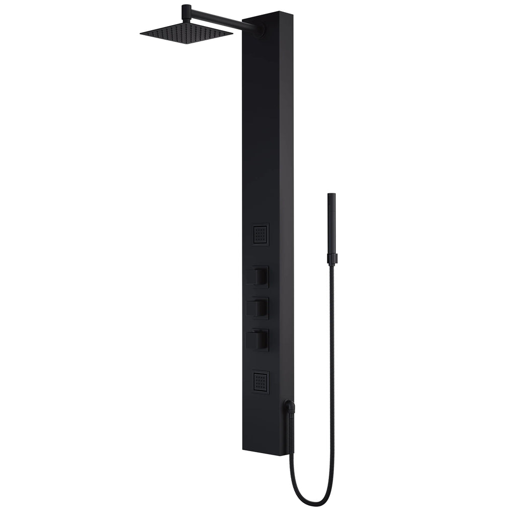 VIGO - Davidson Rector 2-Jet Shower Panel System In Matte Black Finish Model# VG08012MB