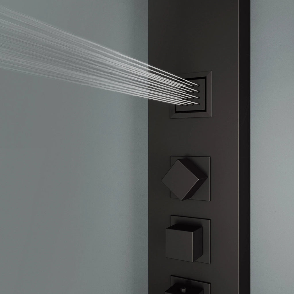 VIGO - Davidson Rector 2-Jet Shower Panel System In Matte Black Finish Model# VG08012MB