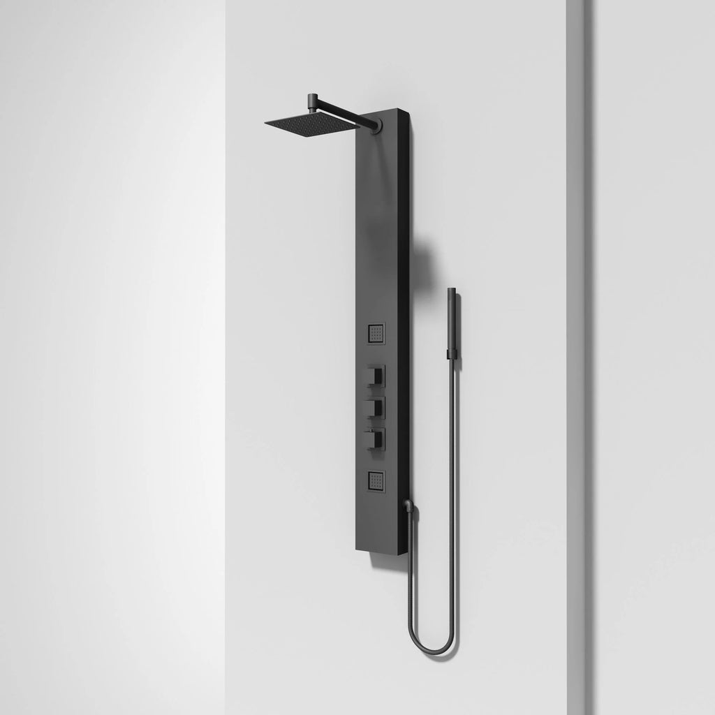 VIGO - Davidson Rector 2-Jet Shower Panel System In Matte Black Finish Model# VG08012MB