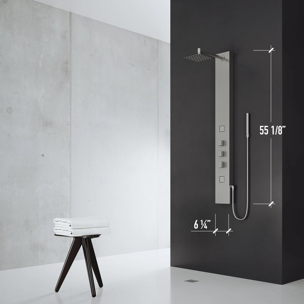 VIGO - Davidson Rector 2-Jet Shower Panel System In Stainless Steel Model# VG08012ST
