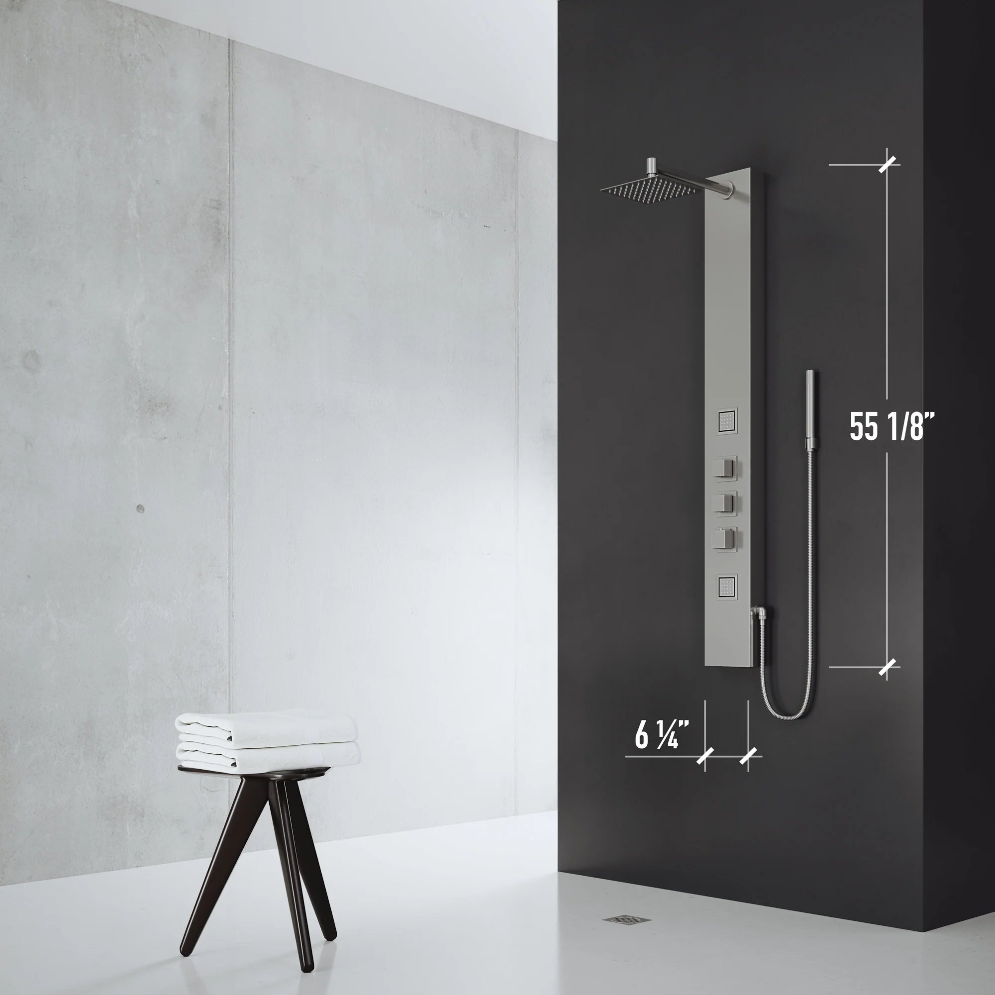 VIGO - Davidson Rector 2-Jet Shower Panel System In Stainless Steel Model# VG08012ST