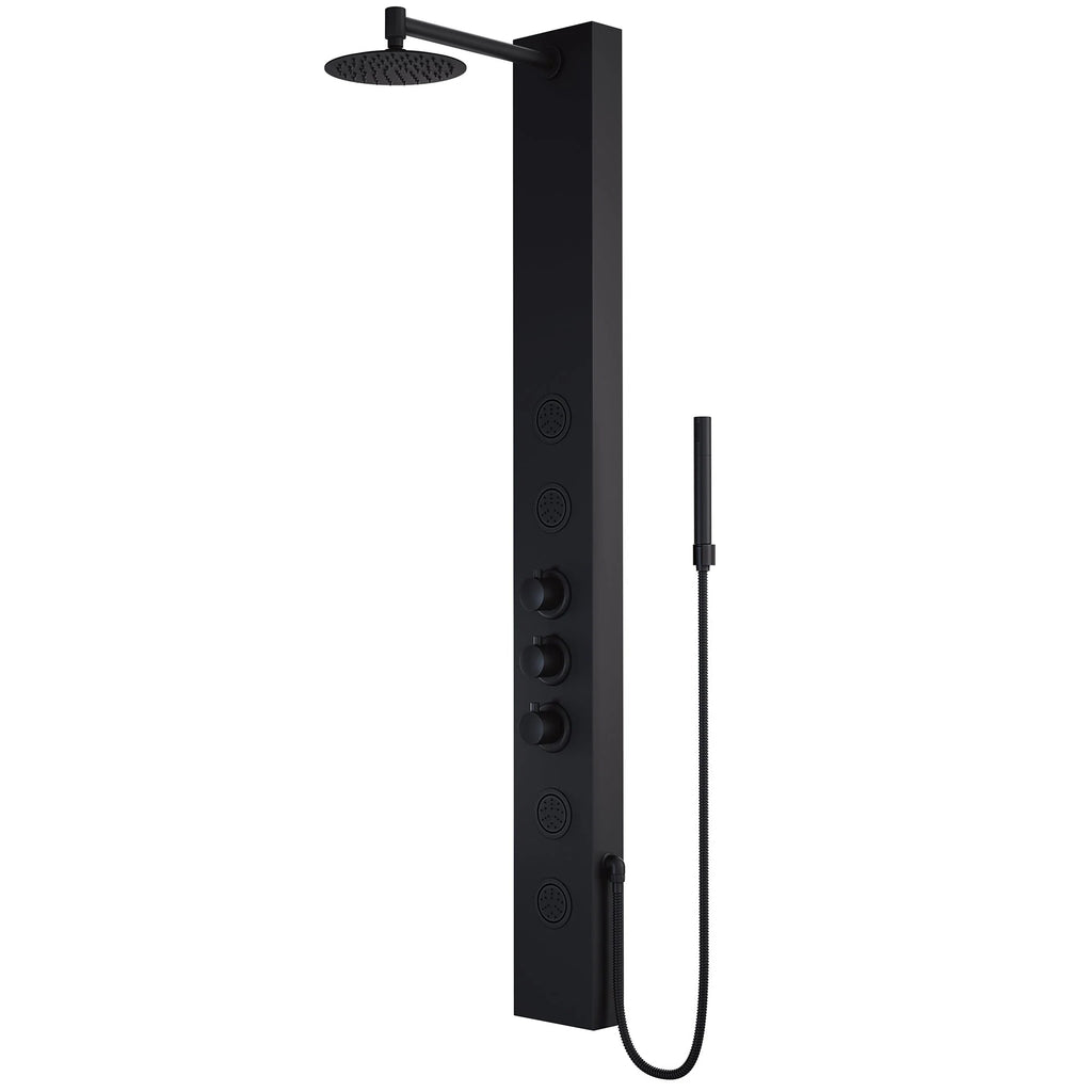 VIGO - Elan Ellington 4-Jet Shower Panel System In Matte Black Model# VG08013MB